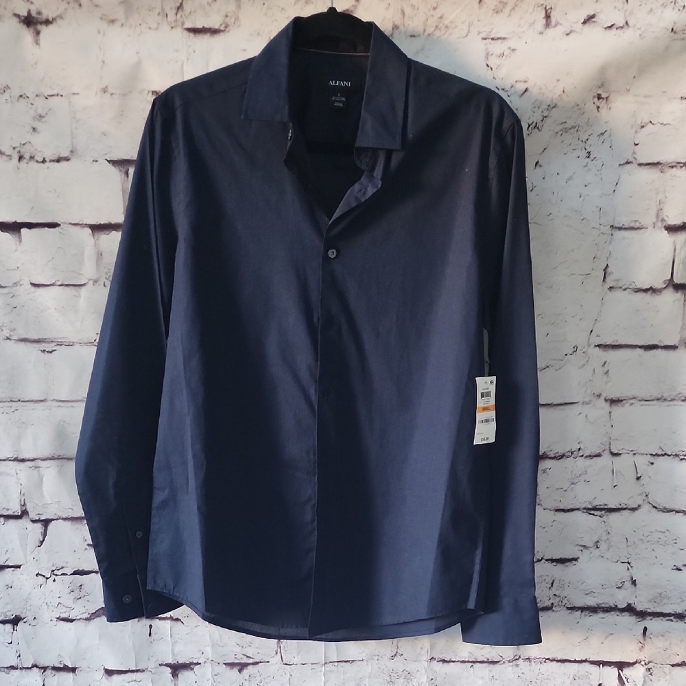 Alfani Holden Men's Deep Blue Dress Shirt - NWT - Sz Small